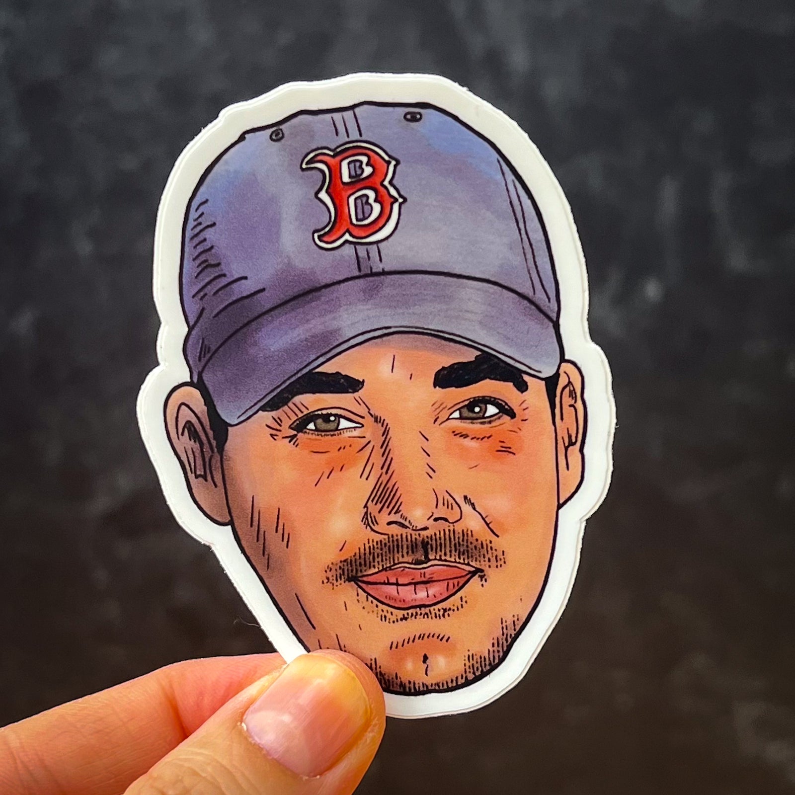 A vinyl sticker portrait of Survivor legend Boston Rob Mariano