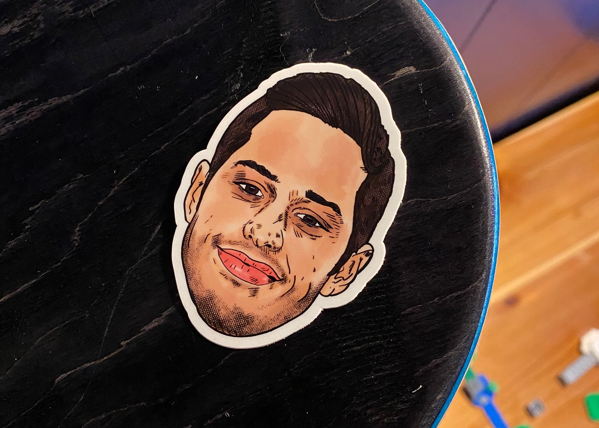 A Pete Davidson sticker. It's just his head. The likeness is remarkably good; you know, for a sticker.